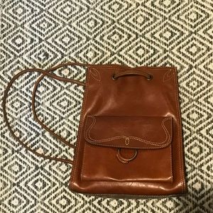 Faux Leather Drawstring Backpack